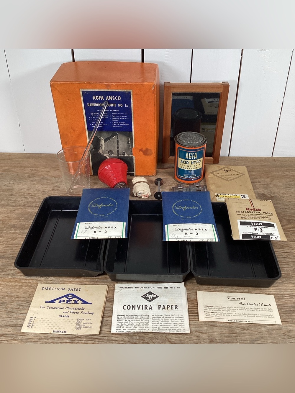 Vintage 1940s Agfa Ansco Darkroom Outfit No. 1A Film Developing Kit